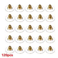 120 pcs Earring Backs Stoppers Findings Ear Post Nuts Gold/Silver/Bronze