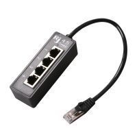 RJ45สายเคเบิลอะแดปเตอร์เชื่อมต่อเครือข่ายสายเคเบิลอีเทอร์เน็ต1ตัวผู้เป็น4ปลั๊กเสริมตัวเมียแลนอีเธอร์เน็ต4ช่องเสียบพอร์ตตัวเชื่อมต่ออะแดปเตอร์สำหรับตัวขยายสัญญาณเครือข่ายสำหรับ Cat5 Cat6สายเคเบิลอะแดปเตอร์