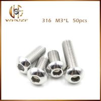 Free shipping M3 Hexagon socket button head screws 316 stainless steel round head cap screw Mushroom Head Hex Screws Nails Screws  Fasteners