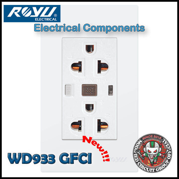ROYU Duplex GFCI Outlet WD932 WD933 WIDE Series NEW! Lazada PH