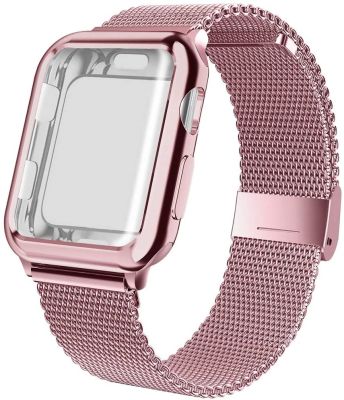 ✿✖สายคล้องคอสำหรับ Apple Watch Band 44มม. 40มม. 45มม. 41มม. 38มม. 42มม. สแตนเลสโลหะสร้อยข้อมือห่วงแม่เหล็ก Iwatch 3 4 5 Se 6 7 8