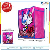 กระเป๋ากระสอบ ราคาส่ง ทักแชท กระเป๋า ลิขสิทธิ์ size M ลาย Hello Kitty รุ่น C207_K1  กระเป๋าพับได้ ถุงกระสอบ กระเป๋าแม่ค้า IKEA กระเป๋ากันน้ำ