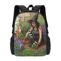 【LZ】■✒  Mochilas cotidianas bruxa oráculo para adolescentes escolares colheita sazonal meninas sacos de viagem jardim planta bruxa jardinagem