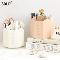 360° Rotatable Desk Pen Holder Creative Pencil Storage Box Large Capacity School Office Stationery Organizer Pens Brush Stand