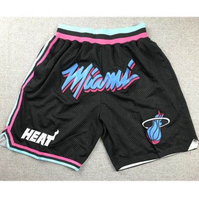 NBA Shorts Miami Heat Sports Shorts Black Pockets Basketball Shorts