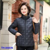 XA036 Mothers autumn and winter down cotton-padded jacket large size slimming middle-aged elderly womens light thin short stand-up collar