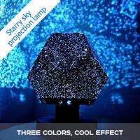 3D Starry Night Light LED Tri -Color Rotating Projection Lamp Starry Sky Galaxy Projection Childrens Gifts Family Party Lights Night Lights