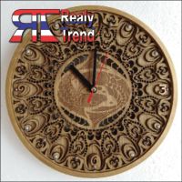 TME นาฬิกา 3D-Pattern Clock-04  ไม้แกะสลัก​ ฉลุลาย ลวดลายแบบไทย​ แบบโดดเด่นไม่เหมือนใคร นาฬิกาตกแต่ง นาฬิกาแขวนผนัง  นาฬิกาตั้งโต๊ะ นาฬิกาผนัง