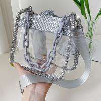 hot【DT】✷  Women’s Rhinestone Transparent Handbags Fashion Glitter Jelly Ladies Thick Chain Shoulder Tote Purse