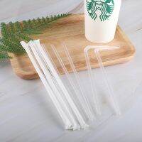 ☋□☏ 100 Flat mouth disposable transparent beverage straws plastic straws each individually packaged home commercial shop hotel straw