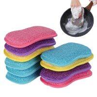 ﺴ Kitchen Cleaning Scrubbing Sponges Reusable Non-Scratch Microfiber Scrubber Sponge Kitchen Home Clean Pot Pan Dish Washer Sponge