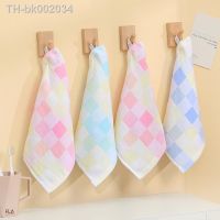 ▩♣❅ 100 Cotton Square Cloth Color Grid Gauze Small Towel Children Gauze Saliva Towel Kindergarten Handkerchief Towel Wholesale