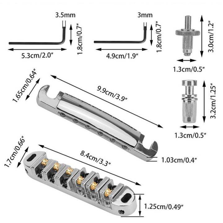 กีตาร์ปรับแต่ง-o-matic-หย่องและหางปลา1ชุด6-sts-พร้อมเสาสำหรับกีต้าร์ไฟฟ้า