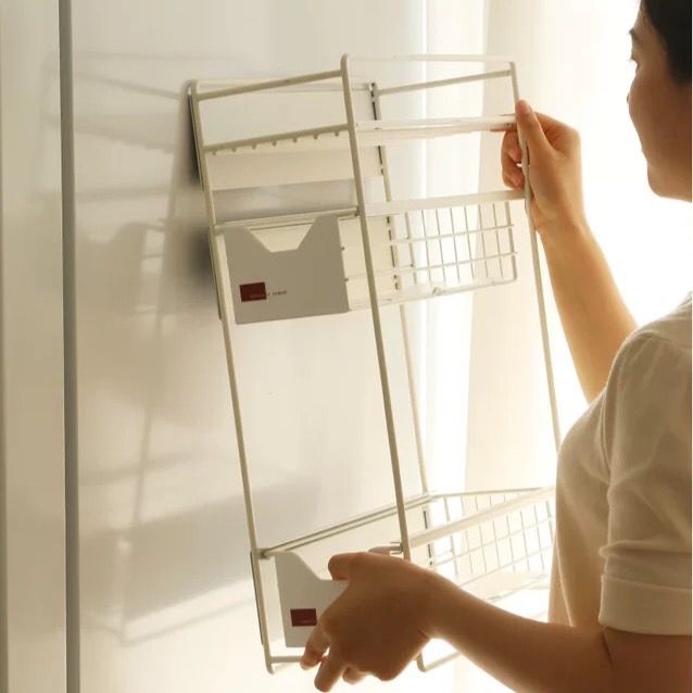 ชั้นจัดเก็บของ-แถบแม่เหล็กยคดติด-magnet-shelf-kitchen-shef-ชั้นวางในครัวเป็นแม่เหล็กติดข้างตู้เย็น