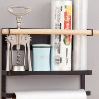 Magnet Fridge Shelf Paper Towel Roll Holder Magnetic Storage Rack Spice Hang Rack Decorative Metal Shelf Kitchen Organizer