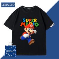 [S-5XL]เสื้อยืดแขนสั้น ผ้าฝ้าย พิมพ์ลาย Mario แฟชั่นฤดูร้อน สําหรับผู้ชาย และคู่รัก