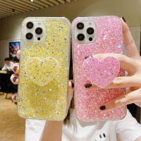 เคสโทรศัพท์ iPhone 15 14 13 12 Pro Max 14 15 Plus iPhone SE 2020 2022ดีไซน์เลื่อมแวววาวแฟชั่นรูปทรงน่ารักเคสซิลิโคนนิ่มโปร่งใสกันกระแทกที่วางโทรศัพท์ IPhone15 Apple Plus IPhone15 Pro Max เคสครอบโทรศัพท์ยึดที่สวยงาม