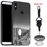 มาใหม่ล่าสุดสำหรับ Xiaomi Redmi S2โทรศัพท์เคสสำหรับ Xiaomi ซิลิคอนนุ่มกรณีที่มีรูปแบบเดียวกันถุงลมนิรภัยขาตั้งโทรศัพท์และเชือก