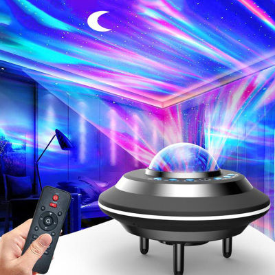 UFO LED Aurora Star Light Projector Ocean Wave Night Lights Bluetooth Music Speaker Nebula Lamp Starry Sky Galaxy Light Deco
