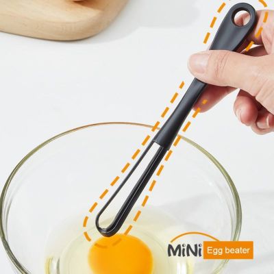 Pp Mini Egg Beater Labor-saving Coffee Mixer Machine Milk Tea Kitchen Gadgets Opp Bag Egg Mixer Circular Design Black