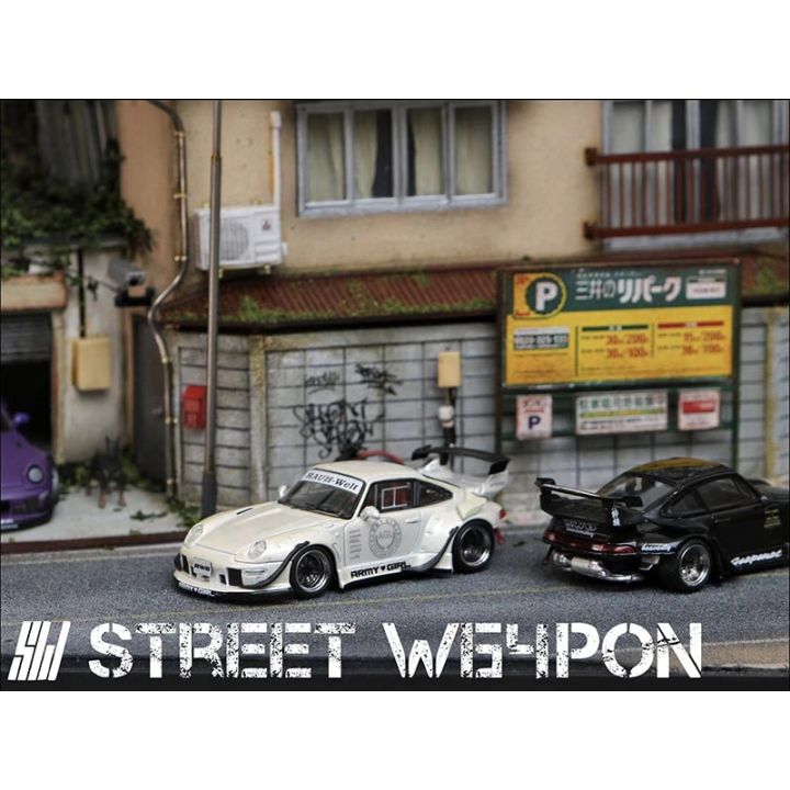 sw-in-stock-1-64-rwb-993-army-girl-expose-exhaust-pipe-diecast-diorama-car-model-collection-miniature-carros-toys