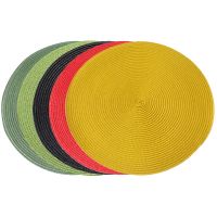 【CW】 Round Woven Non-slip Placemat Coaster Insulation Dish Cup Table Hotel 51011