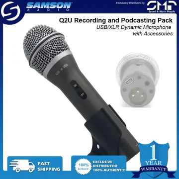 Samson Q2U USB/XLR Dynamic Microphone with Accessories Podcasting Live – JG  Superstore