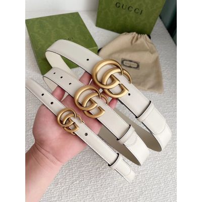 High end luxury brand new GG mens and womens white fashion belt