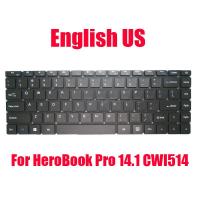 แป้นพิมพ์แล็ปท็อปรัสเซียอเมริกาสำหรับ Chuwi สำหรับ Herobook Pro 14.1 CWI514สีดำไม่มีกรอบภาษาอังกฤษใหม่