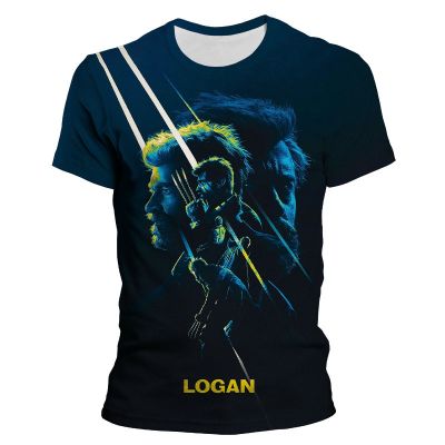 X-Men Wolverine Logan mens casual 3D printing T-shirt hip-hop shirt Harajuku short-sleeved fashion street cool