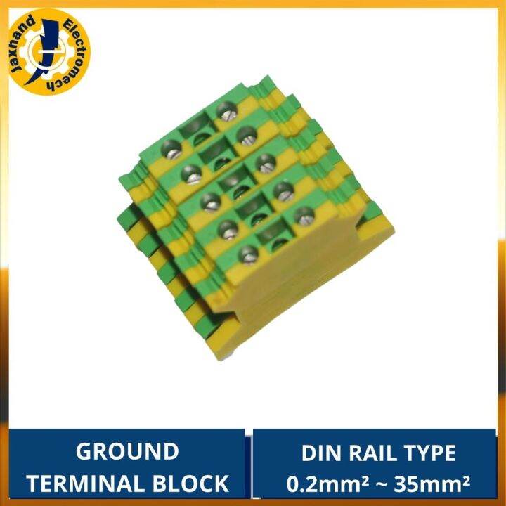 Grounding Terminal Block 0.2 35mm² Din Rail Type Lazada PH