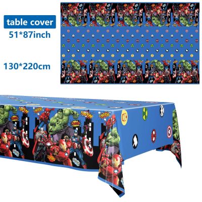 【hot】▫ Superhero The Themed Birthday Supplies Tablecloth Disposable Table Cover Baby Shower Kid Favors