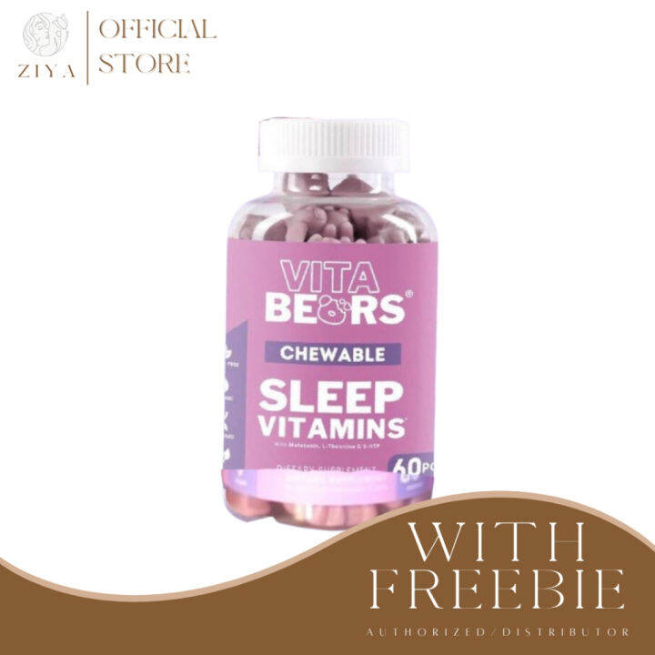 Ziyaph Vitabears Sleep Vitamins Chewable Gummies with Melatonin and