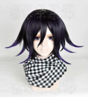 สไตล์คุณภาพสูงใหม่ Danganronpa V3 Koukichi Kokichi Ouma วิกผมสังเคราะห์ทนความร้อนเครื่องแต่งกายคอสเพลย์ Wigs หมวกวิกผม