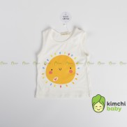 Áo Ba Lỗ Bé Trai, Bé Gái Minky Mom Vải Cotton 100% Trắng Basic Họa Tiết Dễ