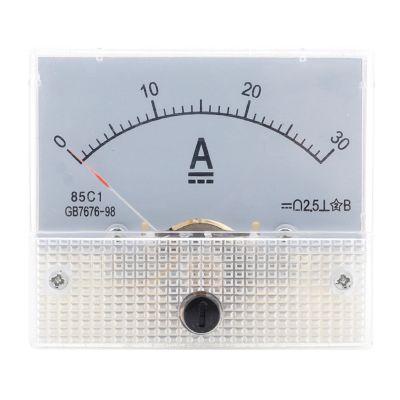 1 Piece DC Voltmeter Pointer Head 85C1-DC 30A White ABS Analog Ammeter Panel Meter