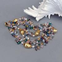 Y.ying 4 Strands Multi Color Crystal Brushed Bead สร้อยข้อมือมุกสีขาวเครื่องประดับดีไซเนอร์