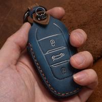 ◘☒ↂ Leather Car Key Case Cover for Peugeot 308 408 508 2008 3008 4008 5008 Citroen C4 C4L C6 C3-XR Accessories Shell Key Ring