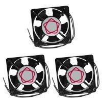 3Pcs 120X120X38mm 5 Blades Metal Frame Axial Flow Cooling Fan AC 220/240V 0.14A 22W