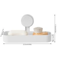 ✥ Bathroom Wall Mounted Drain Rack Long Hollow Storage Box Suction Cup Shower Case Tray Holder