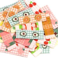 50Pcs Fruit Handmade Label Cherry Strawberry Avocado Clothing Tags Hand Made Label for Children Garment Accessories 15*40MM Stickers Labels