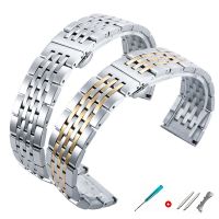 UTHAI316L Stainless Steel Seven Bead Watch Strap 18mm 19mm 20mm 21mm 22mm Solid Butterfly Buckle Universal Watchband Accessories