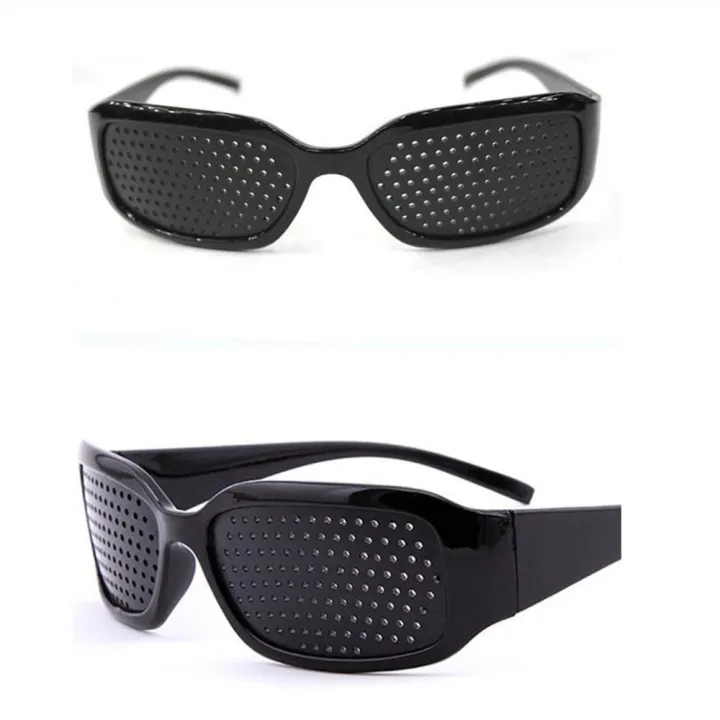 Plastic Black Glasses Unisex Vision Care Pin Hole Eyeglasses Pinhole Glasses Eye Exercise