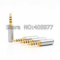New Gold plated mini plug 3.5mm 4 poles Stereo Male Audio Cable Connector DIY Solder adapter