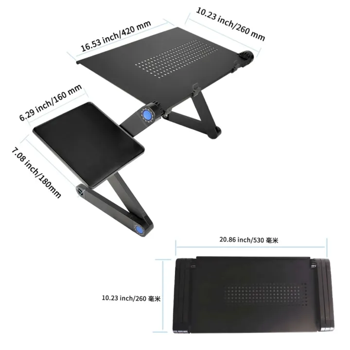 Adjustable Laptop Table Multifunctional Foldable Laptop Desk Vented