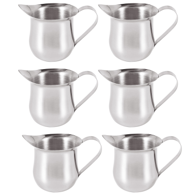 6Pack 3Oz Stainless Steel Bell Creamer Espresso Shot Frothing Pitcher Cup Latte Art Espresso Measure Cup