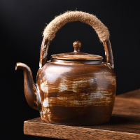 ชุดกาน้ำชาทำมือเครื่องปั้นดินเผาหยาบชุดถ้วยชาเซรามิคน้ำชาเซรามิกในครัวเรือนเตาอุ่นชาหม้อต้มชาเตาอุ่น