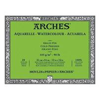 Arches Watercolour block ผิวกึ่งหยาบ ขนาด 31X41cm. หนา 185gsm. (บรรจุ 20 แผ่น) #A1795055