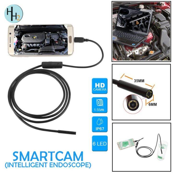 Smartcam 1.55M 6LED 6mm Android Endoscope Waterproof Snake Borescope