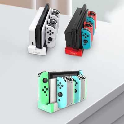 【CW】 NEW COLOR 4 1 Charger for oled JoyCon Controller Dock Holder Con Charging